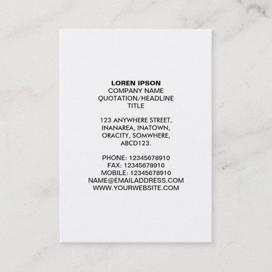 Eenvoudige tekst 07 - Wit Visitekaartje (Voorkant)