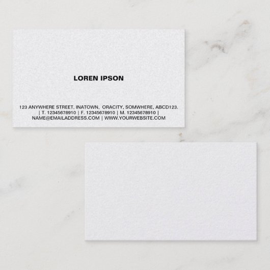 Eenvoudige tekst 08 - Wit (goud) Visitekaartje (Voorkant / Achterkant)