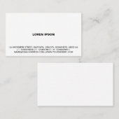 Eenvoudige tekst 08 - wit visitekaartje (Voorkant / Achterkant)