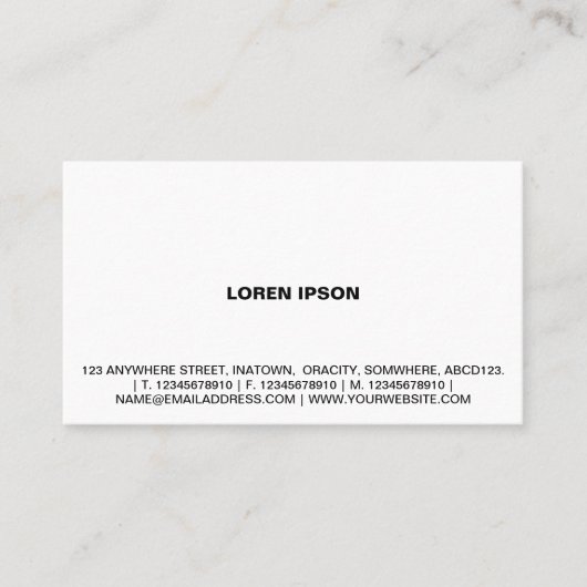 Eenvoudige tekst 08 - wit visitekaartje (Voorkant)