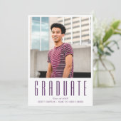 Eenvoudige tekst aangepaste foto afstuderen aankon aankondiging (Staand voorkant)