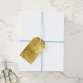 Eenvoudige tekst alleen metalen gouden bruiloft cadeaulabel (Met Touw)