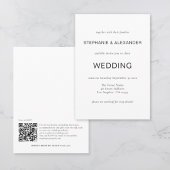 Eenvoudige tekst Alleen QR Code Black White Weddin Kaart