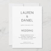 Eenvoudige tekst Alleen QR-code zwart en wit bruil Kaart (Voorkant)