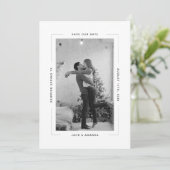 Eenvoudige tekst en foto bruiloft opslaan van de d save the date (Staand voorkant)