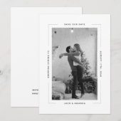 Eenvoudige tekst en foto bruiloft opslaan van de d save the date (Voorkant / Achterkant)