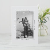 Eenvoudige tekst en foto bruiloft opslaan van de d save the date (Staand voorkant)