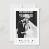  eenvoudige tekst en foto bruiloft save the date (Voorkant)