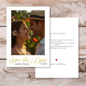 Eenvoudige tekst en foto bruiloft save the date