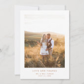 Eenvoudige tekst en foto van Elegant Terracotta |  Bedankkaart (Voorkant)