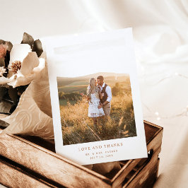 Eenvoudige tekst en foto van Elegant Terracotta |  Bedankkaart