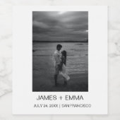 Eenvoudige tekst- en fotokleding wijn etiket (Enkel label)