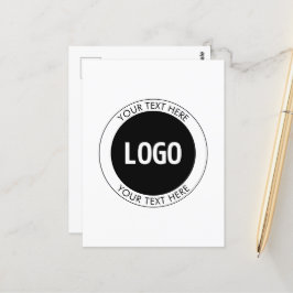 Eenvoudige  tekst en uw Logo of Afbeelding Briefkaart