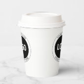 Eenvoudige  tekst en uw Logo of Afbeelding Papieren Bekers (Links)