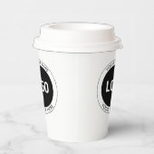 Eenvoudige  tekst en uw Logo of Afbeelding Papieren Bekers (Rechts)