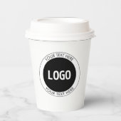 Eenvoudige  tekst en uw Logo of Afbeelding Papieren Bekers (Voorkant)