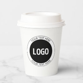 Eenvoudige  tekst en uw Logo of Afbeelding Papieren Bekers