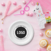 Eenvoudige  tekst en uw Logo of Afbeelding Papieren Bordje (Feest)