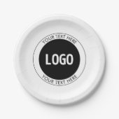 Eenvoudige  tekst en uw Logo of Afbeelding Papieren Bordje (Voorkant)