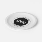 Eenvoudige  tekst en uw Logo of Afbeelding Papieren Bordje (Gekanteld)