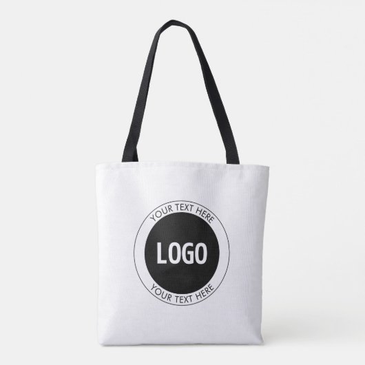 Eenvoudige  tekst en uw Logo of Afbeelding Tote Bag (Achterkant)