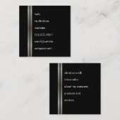Eenvoudige tekst Faux Metallic dubbele rand Vierkante Visitekaartje (Voorkant / Achterkant)