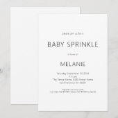 Eenvoudige tekst Geslacht Neutraal Baby Sprinkle S Kaart (Voorkant / Achterkant)