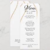Eenvoudige tekst Gold Glitter Weddenschap Menu (Voorkant / Achterkant)