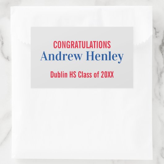 Eenvoudige tekst Graduation Party Favor Rechthoekige Sticker (Tas)