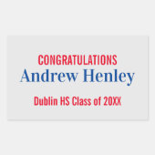 Eenvoudige tekst Graduation Party Favor Rechthoekige Sticker (Voorkant)