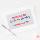 Eenvoudige tekst Graduation Party Favor Rechthoekige Sticker (Envelop)