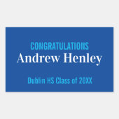 Eenvoudige tekst Graduation Party Favor Rechthoekige Sticker (Voorkant)