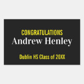 Eenvoudige tekst Graduation Party Favor Rechthoekige Sticker (Voorkant)