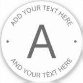 Eenvoudige  tekst | Grijs en doorzichtig Sticker (Voorkant)