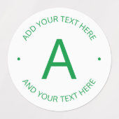 Eenvoudige tekst | Groen en wit Labels (Design 1)