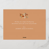 Eenvoudige tekst Happy Thanksgiving Folie Feestdagenkaart (Achterkant)