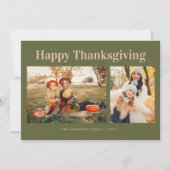 Eenvoudige tekst Happy Thanksgiving-foto Feestdagenkaart (Voorkant)