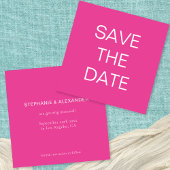 Eenvoudige tekst Hot Pink Wedding Square Save The Date