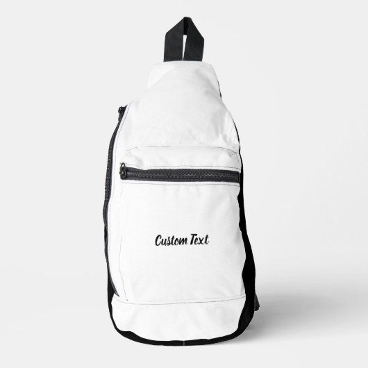 Eenvoudige tekst in wit en zwart script, Sjabloon Sling Bag (Voorkant)
