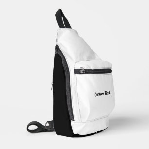 Eenvoudige tekst in wit en zwart script, Sjabloon Sling Bag