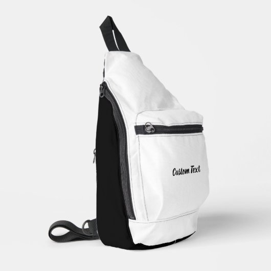 Eenvoudige tekst in wit en zwart script, Sjabloon Sling Bag (Linkerhoek)
