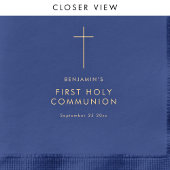 Eenvoudige Tekst Kruis Eerste Heilige Communie Folie Servetten