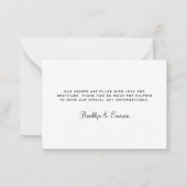 Eenvoudige tekst met bedankje en zonnebloemen notitiekaartje (Achterkant)