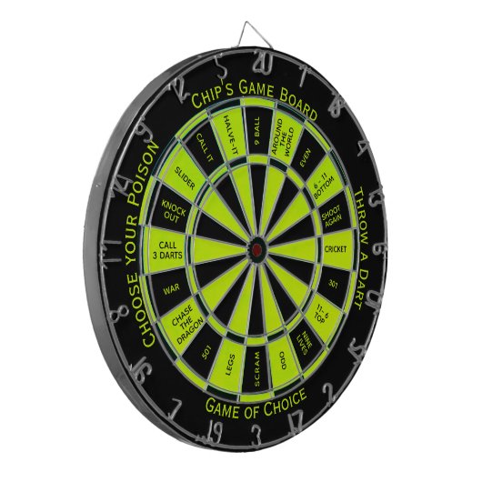 Eenvoudige tekst met persoonlijke Limoen Dartbord (Voorkant Links)