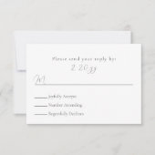 Eenvoudige, tekst-only, minimalistische bruiloft R RSVP Kaartje (Voorkant)