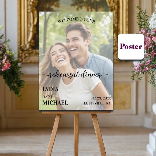 Eenvoudige Tekst Overlay Foto Proefbruiloftsdiner Poster