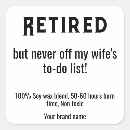 Eenvoudige Tekst pensioenkaars stickers (Voorkant)