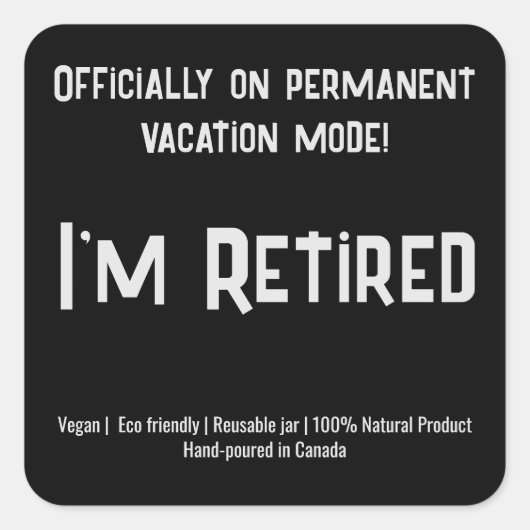 Eenvoudige Tekst pensioenkaars stickers (Voorkant)