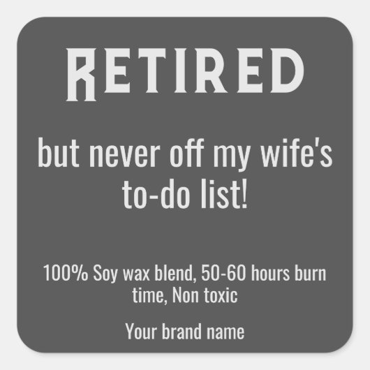 Eenvoudige Tekst pensioenkaars stickers (Voorkant)