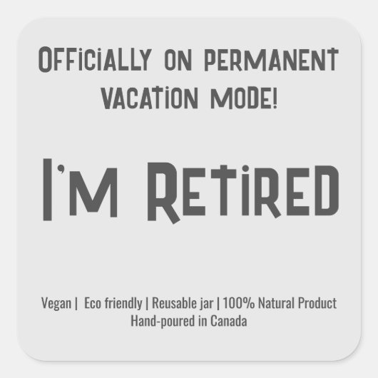 Eenvoudige Tekst pensioenkaars stickers (Voorkant)